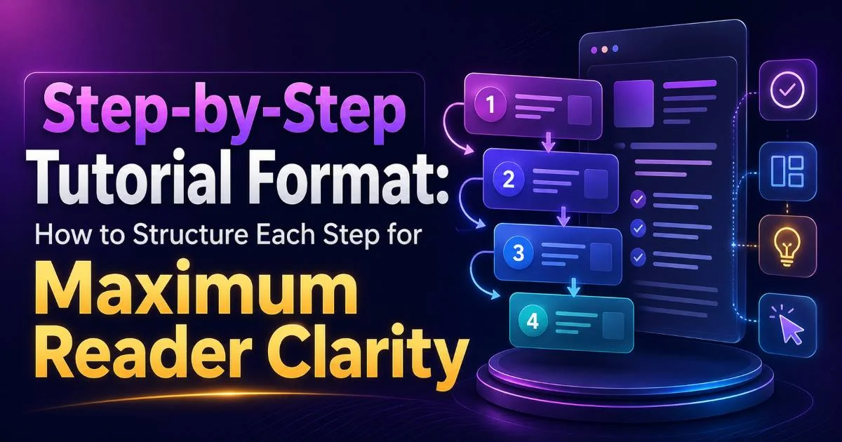Step-by-Step Tutorial Format: How to Structure Each Step for Maximum Reader Clarity